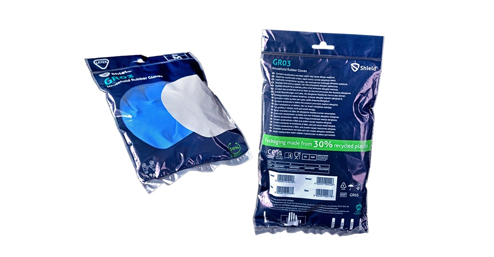 Sustainable plastic glove packaging 